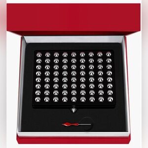 Christian Louboutin Black and Silver Studded Wallet